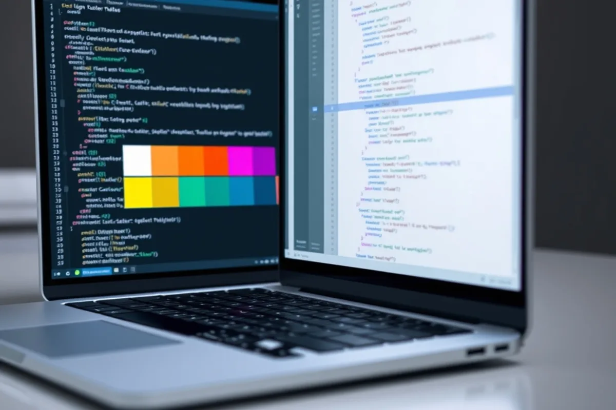 A designer and developer reviewing component states on a screen